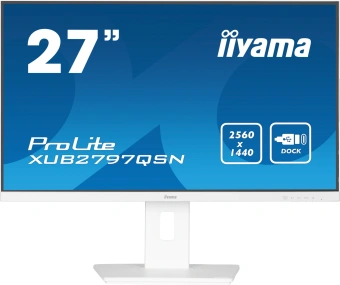 Монитор Iiyama 27" ProLite XUB2797QSN-W2 белый IPS LED 1ms 16:9 HDMI M/M матовая HAS Piv 1300:1 300cd 178гр/178гр 2560x1440 100Hz DP Quad HD 2K (1440p) USB 6.1кг - купить недорого с доставкой в интернет-магазине