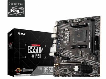Материнская плата MSI B550M-A PRO Soc-AM4 AMD B550 2xDDR4 mATX AC`97 8ch(7.1) GbLAN RAID+DVI+HDMI - купить недорого с доставкой в интернет-магазине