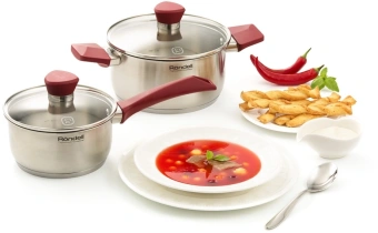 Ковш Rondell Strike RDS-812 1.3л. d=16см (с крышкой) стальной - купить недорого с доставкой в интернет-магазине