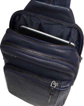 Рюкзак слинг мужской Piquadro Cronus CA6686S134/BLU синий кожа - купить недорого с доставкой в интернет-магазине