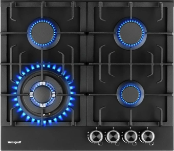 Газовая варочная поверхность Weissgauff HGG 641 BV Nano черный - купить недорого с доставкой в интернет-магазине