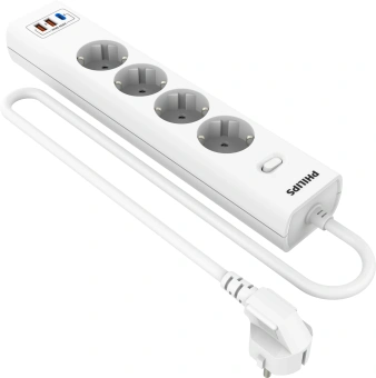 Сетевой фильтр Philips CHP4346WA/51 2м (4 розетки) белый (коробка) - купить недорого с доставкой в интернет-магазине