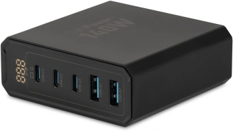 Настольное зар./устр. Digma Pro DPW10A 140W 5A (PD+QC) 3хUSB-C/2xUSB-A универсальное черный (DPW1A4G024BK) - купить недорого с доставкой в интернет-магазине