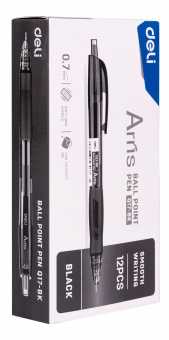 Ручка шариков. автоматическая Deli Arris EQ17-BK черный d=0.7мм черн. черн. резин. манжета - купить недорого с доставкой в интернет-магазине