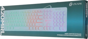 Клавиатура Оклик 420MRL белый USB slim Multimedia LED (1091227) кабель 1.5м - купить недорого с доставкой в интернет-магазине