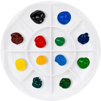 Палитра для смешивания красок Deli 68305 круглая D135мм - купить недорого с доставкой в интернет-магазине