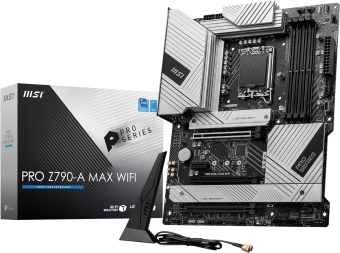 Материнская плата MSI PRO Z790-A MAX WIFI Soc-1700 Intel Z790 4xDDR5 ATX AC`97 8ch(7.1) 2.5Gg RAID+HDMI+DP - купить недорого с доставкой в интернет-магазине
