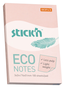 Блок самоклеящийся бумажный Stick`n ECO 21742 51x76мм 100лист. 60г/м2 пастель розовый - купить недорого с доставкой в интернет-магазине