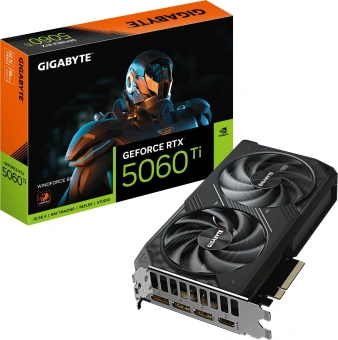 Видеокарта Gigabyte PCI-E 5.0 GV-N506TWF2-8GD 1.0 NVIDIA GeForce RTX 5060TI 8Gb 128bit GDDR7 2572/28000 HDMIx1 DPx3 HDCP Ret - купить недорого с доставкой в интернет-магазине