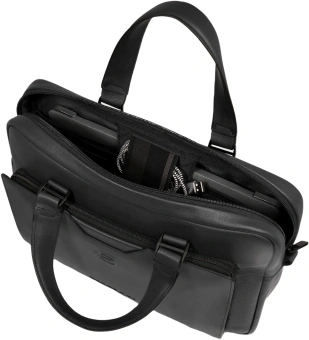 Деловая сумка мужская Piquadro Ael CA6920S142/N с отделением для ноутбука 14" черная натур.кожа - купить недорого с доставкой в интернет-магазине