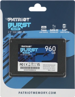Накопитель SSD Patriot SATA-III 960GB PBE960GS25SSDR Burst Elite 2.5" - купить недорого с доставкой в интернет-магазине