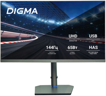 Монитор Digma 27" Gaming DM-MONG2740 темно-серый IPS LED 5ms 16:9 HDMI матовая HAS Piv 400cd 178гр/178гр 3840x2160 144Hz G-Sync FreeSync DP 4K USB 7кг - купить недорого с доставкой в интернет-магазине