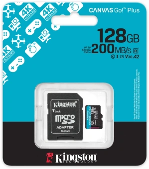 Флеш карта microSDXC 128GB Kingston SDCG4/128GB Canvas Go! Plus V30 A2 + adapter - цена, купить или заказать с доставкой в интернет-магазине Флеш карта microSDXC 128GB Kingston SDCG4/128GB Canvas Go! Plus V30 A2 + adapter - купить недорого с доставкой в интернет-магазине