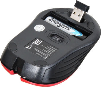 Мышь Оклик 545MW черный/красный оптическая 1600dpi беспров. USB для ноутбука 4but (368631) - купить недорого с доставкой в интернет-магазине