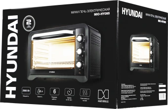 Мини-печь Hyundai MIO-HY095 45л. 2000Вт черный - купить недорого с доставкой в интернет-магазине