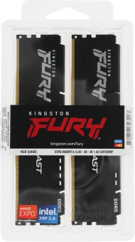 Память DDR5 2x8GB 6000MHz Kingston KF560C30BBEK2-16 Fury Beast Black Expo RTL Gaming PC5-48000 CL30 DIMM 288-pin 1.4В kit single rank с радиатором Ret - купить недорого с доставкой в интернет-магазине