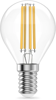 Лампа филам. Gauss Filament 12Вт цок.:E14 шар св.свеч.бел.нейт. (упак.:10шт) (52122) - купить недорого с доставкой в интернет-магазине