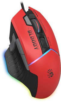Мышь A4Tech Bloody W95 Max Sports красный/черный оптическая 12000dpi USB 10but (W95 MAX SPORTS RED) - купить недорого с доставкой в интернет-магазине