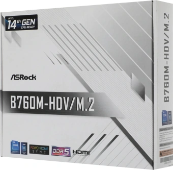Материнская плата Asrock B760M-HDV/M.2 Soc-1700 Intel B760 2xDDR5 mATX AC`97 8ch(7.1) 2.5Gg RAID+VGA+HDMI+DP - купить недорого с доставкой в интернет-магазине