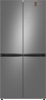 Холодильник Weissgauff WCD 450 Bru Steel Glass NoFrost Inverter 3-хкамерн. сталь инвертер - купить недорого с доставкой в интернет-магазине