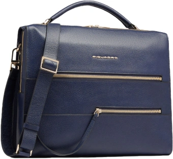Деловая сумка женская Piquadro Patricia CA4098W140/BLU с отделением для ноутбука 14" синяя натур.кожа - купить недорого с доставкой в интернет-магазине