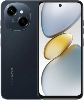 Смартфон Tecno Spark Go 1 128Gb 4Gb черный моноблок 3G 4G 2Sim 6.67" 720x1600 Android 14 13Mpix 802.11 a/b/g/n/ac GPS GSM900/1800 TouchSc Protect microSD max1024Gb - купить недорого с доставкой в интернет-магазине