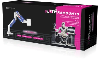 Кронштейн для мониторов Ultramounts UM743WB белый/синий 24"-57" макс.30кг крепление к столешнице поворот и наклон - купить недорого с доставкой в интернет-магазине