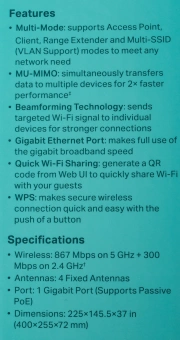 Точка доступа TP-Link TL-WA1201 AC1200 10/100/1000BASE-TX белый - цена, купить или заказать с доставкой в интернет-магазине Точка доступа TP-Link TL-WA1201 AC1200 10/100/1000BASE-TX белый - купить недорого с доставкой в интернет-магазине