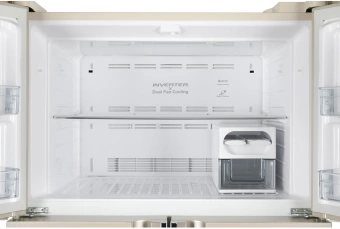 Холодильник Hitachi R-W660PUC7 GBE 2-хкамерн. бежевый стекло инвертер - купить недорого с доставкой в интернет-магазине