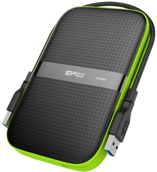 Жесткий диск Silicon Power USB3.0 4TB SP040TBPHDA60S3K A60 Armor 2.5" черный/зеленый - купить недорого с доставкой в интернет-магазине