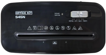Шредер Office Kit S45N 2x13 черный (секр.P-5) фрагменты 6лист. 14лтр. скобы пл.карты - купить недорого с доставкой в интернет-магазине