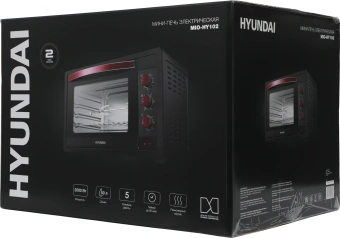 Мини-печь Hyundai MIO-HY102 50л. 2000Вт черный/красный - купить недорого с доставкой в интернет-магазине