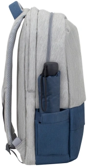 Рюкзак для ноутбука 17.3" Riva 7567 серый/темно-синий полиэстер (7567 GREY/DARK BLUE) - купить недорого с доставкой в интернет-магазине
