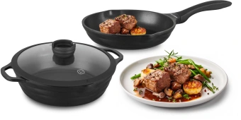 Сковорода Rondell Pacific Grey RDA-1905 круглая 24см покрытие: Xylan Plus ручка несъемная (без крышки) серый - купить недорого с доставкой в интернет-магазине