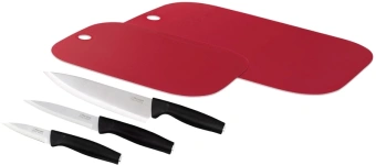 Набор ножей кухон. Rondell Trumpf RD-1357 компл.:5предм. разд.дос. бордовый блистер - купить недорого с доставкой в интернет-магазине