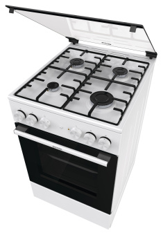 Плита Комбинированная Gorenje GK5A21WH белый/черный (стеклянная крышка) реш.сталь - купить недорого с доставкой в интернет-магазине
