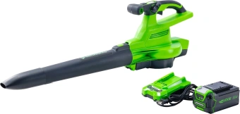Воздуходувка-пылесос Greenworks GD40BVII пит.:от аккум. зеленый/черный - купить недорого с доставкой в интернет-магазине