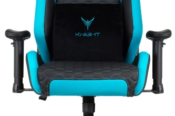Кресло игровое Knight Neon черный/голубой соты экокожа с подголов. крестов. металл - купить недорого с доставкой в интернет-магазине