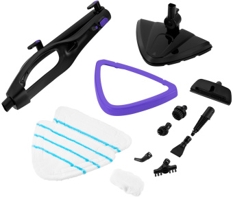 Швабра паровая Kitfort КТ-1051 1500Вт черный/фиолетовый - купить недорого с доставкой в интернет-магазине