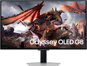 Монитор Samsung 32" Odyssey OLED G8 LS32DG800SIXCI серебристый OLED LED 16:9 HDMI M/M TV матовая HAS Piv 250cd 178гр/178гр 3840x2160 240Hz FreeSync Premium Pro DP 4K USB 8.4кг - купить недорого с доставкой в интернет-магазине