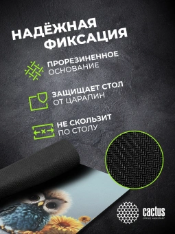 Коврик для мыши Cactus Owl gray рисунок 300x250x3мм (CS-MPC-D12M) - купить недорого с доставкой в интернет-магазине