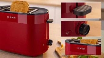 Тостер Bosch TAT2M124 950Вт красный - купить недорого с доставкой в интернет-магазине