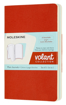 Блокнот Moleskine VOLANT QP713F16B24 Pocket 90x140мм 80стр. нелинованный мягкая обложка оранжевый/голубой (2шт) - купить недорого с доставкой в интернет-магазине