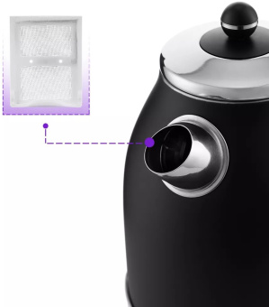 Чайник электрический Kitfort KT-6102-1 1.7л. 1950Вт черный корпус: металл/пластик (КТ-6102-1) - купить недорого с доставкой в интернет-магазине