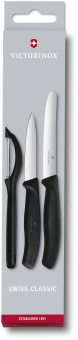 Набор ножей кухон. Victorinox Swiss Classic Paring 6.7113.31 компл.:3предм. черный европодвес - купить недорого с доставкой в интернет-магазине