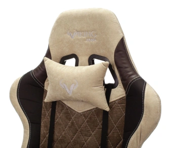 Кресло игровое Zombie VIKING 7 KNIGHT Fabric коричневый/бежевый ткань/эко.кожа с подголов. крестов. металл - купить недорого с доставкой в интернет-магазине