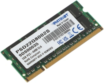 Память DDR2 2GB 800MHz Patriot PSD22G8002S RTL PC2-6400 CL6 SO-DIMM 200-pin 1.8В dual rank Ret - купить недорого с доставкой в интернет-магазине