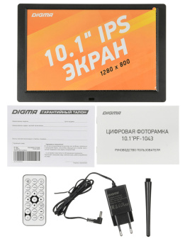 Фоторамка Digma 10.1" PF-1043 IPS 1280x800 черный пластик ПДУ Видео - купить недорого с доставкой в интернет-магазине