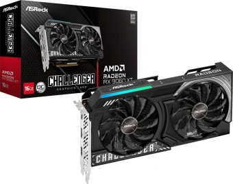 Видеокарта Asrock PCI-E 5.0 RX9060XT CL 16GO AMD Radeon RX 9060XT 16Gb 128bit GDDR6 2700/20000 HDMIx1 DPx2 HDCP Ret - купить недорого с доставкой в интернет-магазине