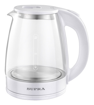 Чайник электрический Supra KES-1891 1.8л. 1500Вт белый (корпус: стекло) - купить недорого с доставкой в интернет-магазине